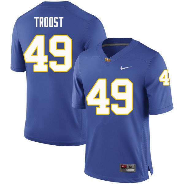 Men #49 Ian Troost Pittsburgh Panthers College Football Jerseys Sale-Royal